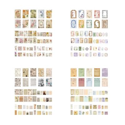 100 Sheets Vintage Scrapbooking Paper Aesthetic Decorative Paper for Scrapbooking Journal Notebook Photo Album Wrapping