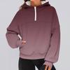 Women's Fashionable Solid Color Hooded Long Sleeved Sports Casual Pullover Sweatshirt Top
