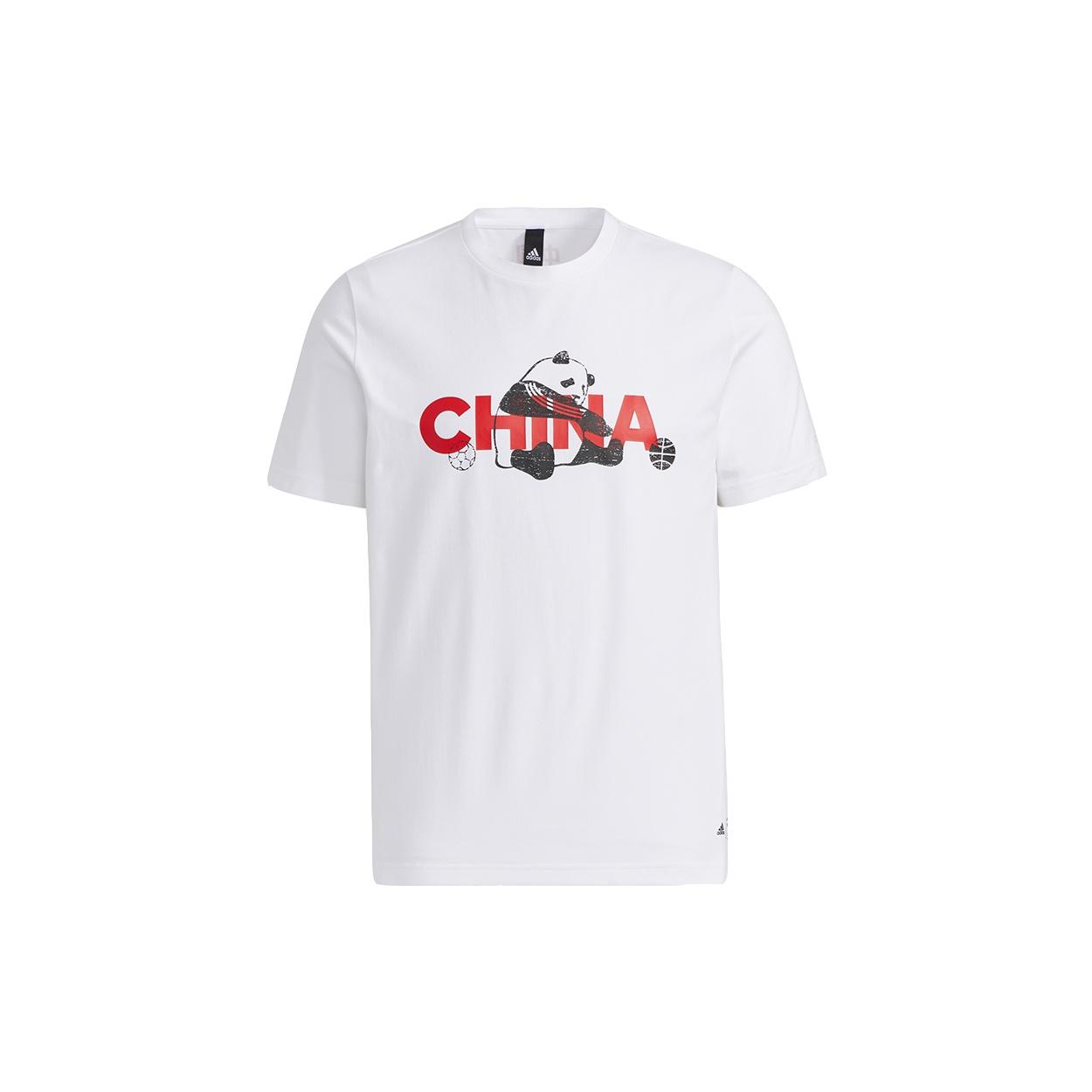 adidas China Tee M 2 Printed Crew Neck Short-sleeved White Unisex GP1848 XL