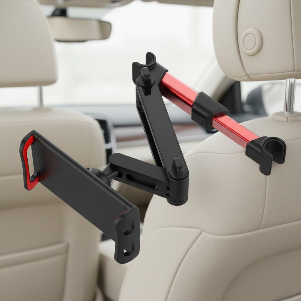 

Car Phone Holder Universal Stand with Navigation Support Anti-Shake Rear Headrest Fixed Bracket for Cars Accessories красный