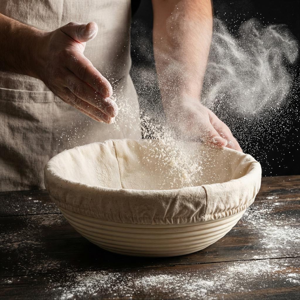 Ratan Basket 25Cm With Cover For Bread Proofing Ø 24.5Cm