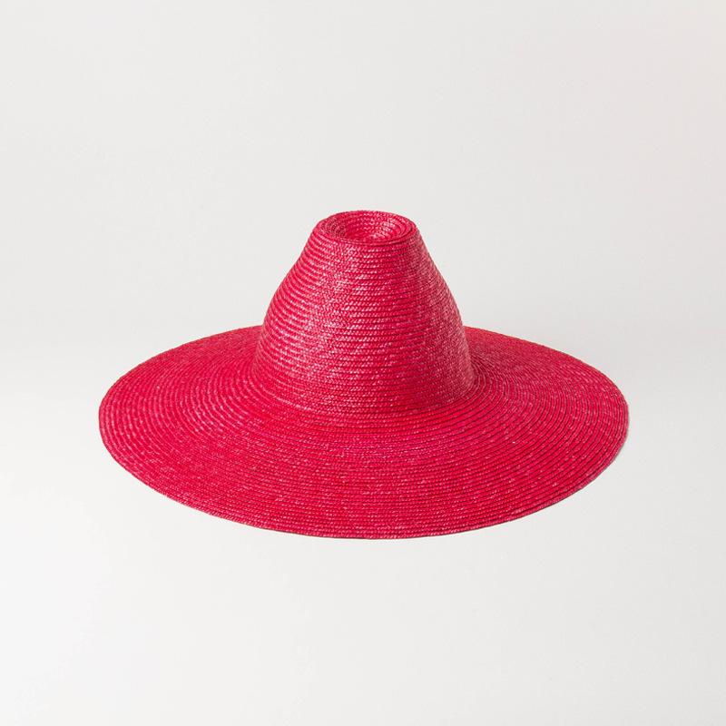 

Fashion Wide Sun Hat for Women Light Board Hand-woven Big-brim Straw Hat Outdoor Sun Protection Beach Hat Party Accessorice Adjustable красный