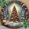 Vintage Christmas Tree Metal Sign Hippie Style 2D Print Outdoor Wall Art