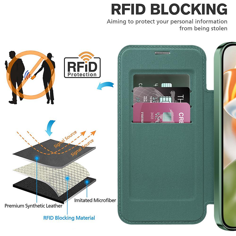 For Google Pixel 9 Pro XL Magnetic Case RFID Blocking Leather Phone Cover