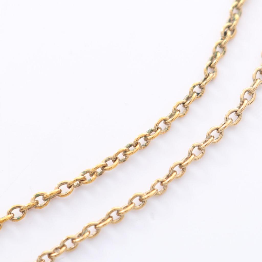 Used Dior CD logo Necklace Gold Plated Rhinestone Gold Clear Used