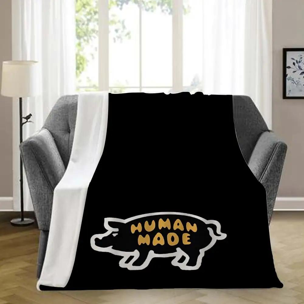 Artistic Throw Blanket Portable Thick Flannel for Home Travel Camping Sofa Picnic Aesthetic Design 100x150cm
