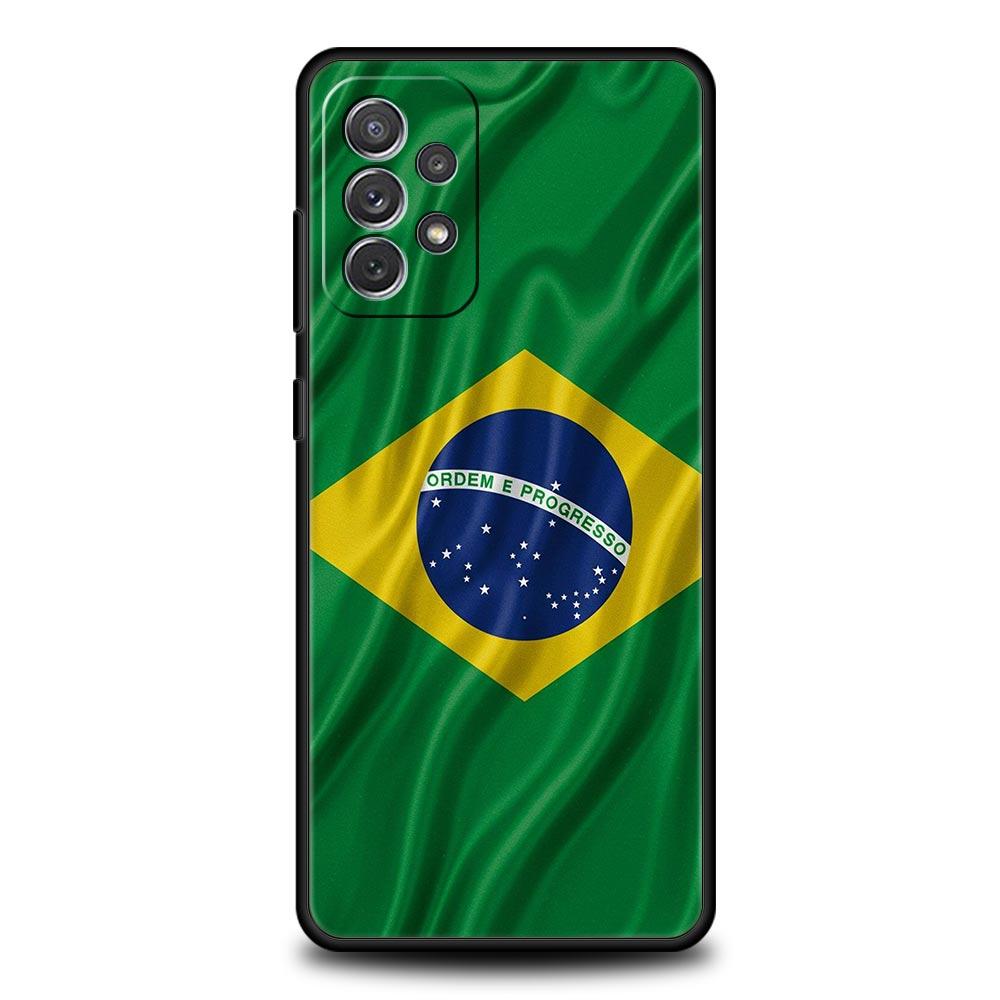 Large Brazil Flag Phone Case for Samsung A51 A71 A21S A17 A11 A15 A25 A31 A41 A23 A33 A53 A73 A07 A03S A05S A13 A35 A55 5G Cover