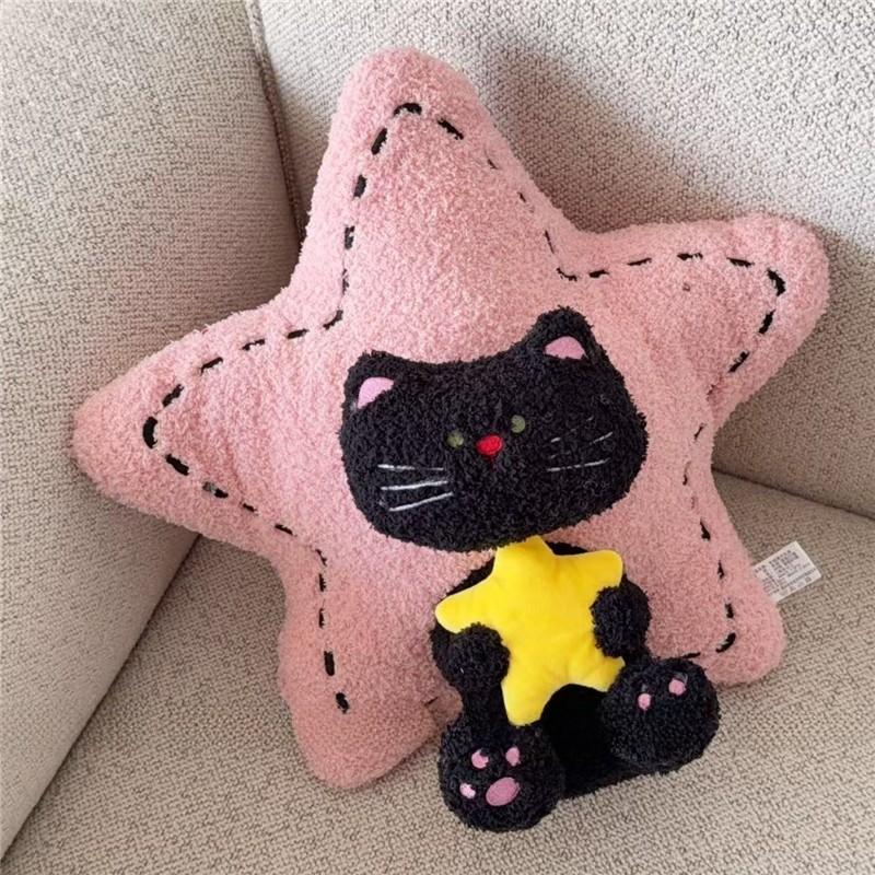 Cartoon Star Pillow Cushion With Plush Cover For Home Office Decor