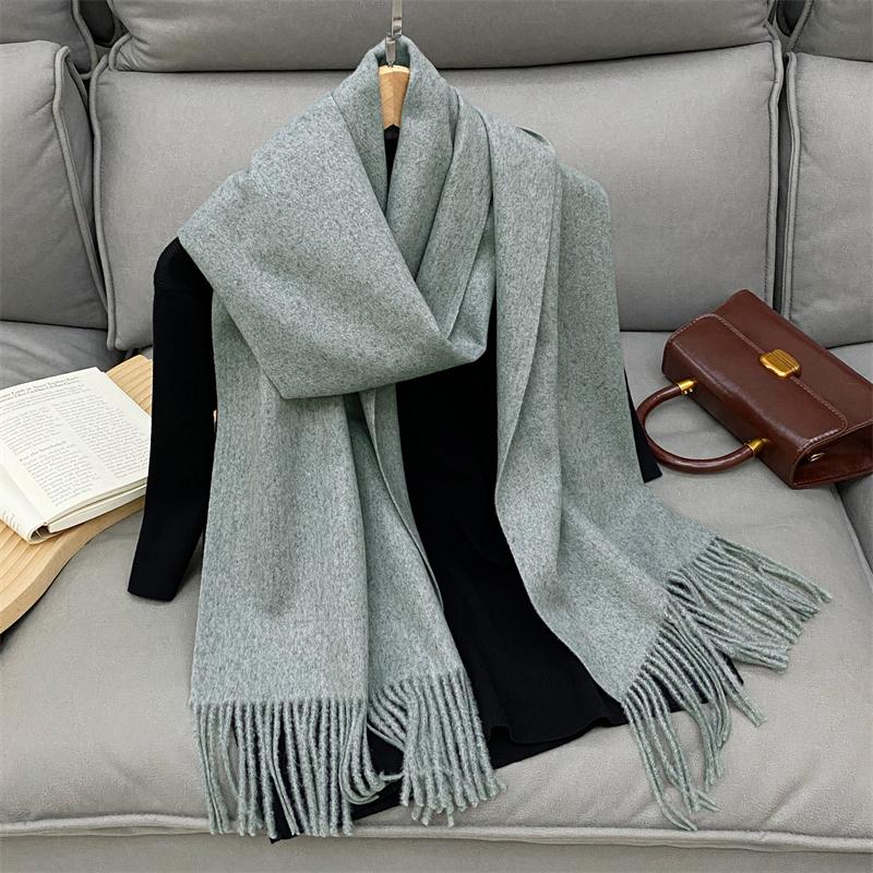 

Luxury Design Solid Cashmere Scarf For Women Winter Pashmina Blanket Lady Warm Thicken Shawl Wrap Tassel Echarpe Poncho 33X180 cm