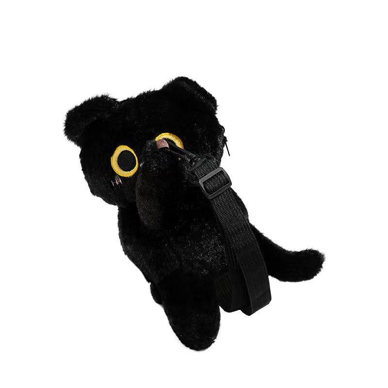 

Плюшевый рюкзак и кошелек для монет «Сиамский котенок» – Супермягкий школьный рюкзак для девочек 28 cm