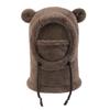 Scarf Hat Set Warm Bear Plush Hat Hooded Beanie Three-In-One Winter Helmet Cap For Winter Children Adults