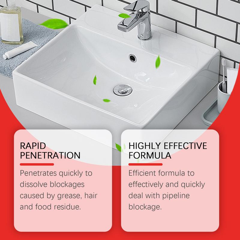 Kitchen Drain Cleaner Clog Drain Cleaner Fast-Acting Pipe Cleaning Agent Hair Remover For Bathroom Kitchen Sink Garbage Bath Tub