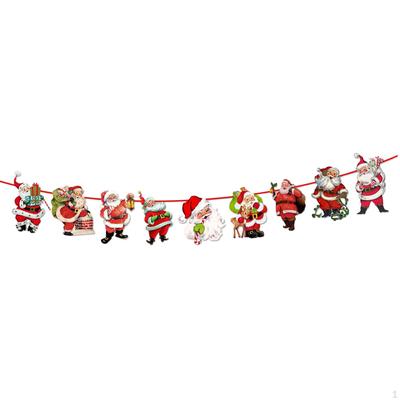 Christmas Banner Decorations Photo Props Holiday Hanging Flags Bunting for Indoor