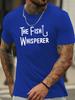 The Fish Whisperer Print Mens Crew Neck T Shirt Fishing Hook Text Graphic Short Sleeve Casual Cotton Fisherman Street Tees
