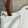 WTEMPO Einfache einfarbige Holzgriff Falten Wolke Kleine Handtaschen Mini Einzelne Schulter Umhängetaschen Handtaschen