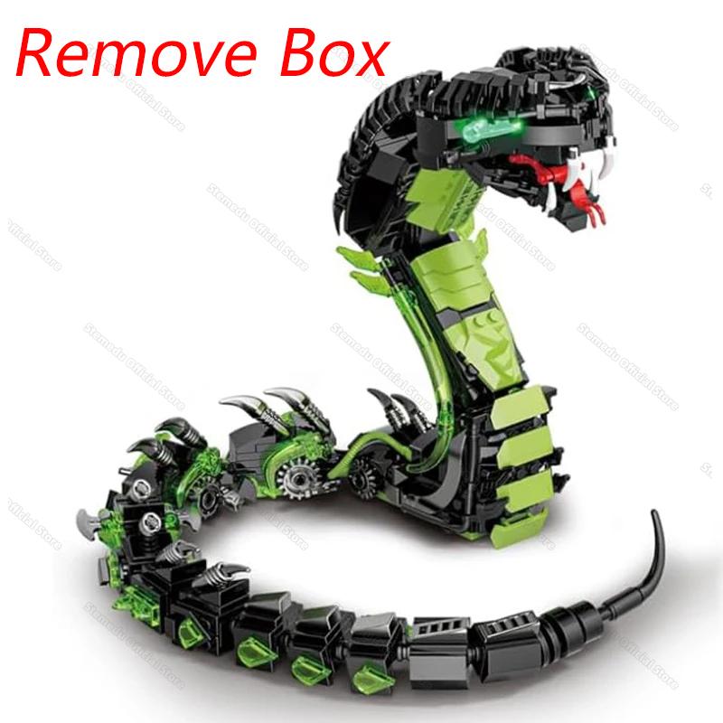 MOC 7052 Mechanical Snake Model Sets 689Pcs STEM Technological Cobra Animals Building Blocks Bricks Toys for Kids Childrens Toys