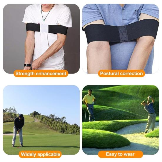Golf Swing Arm Band Training Aid Elastic Swing Correcting Trainer Band for Golfers Beginners Arm Elbow Posture Training Accessory