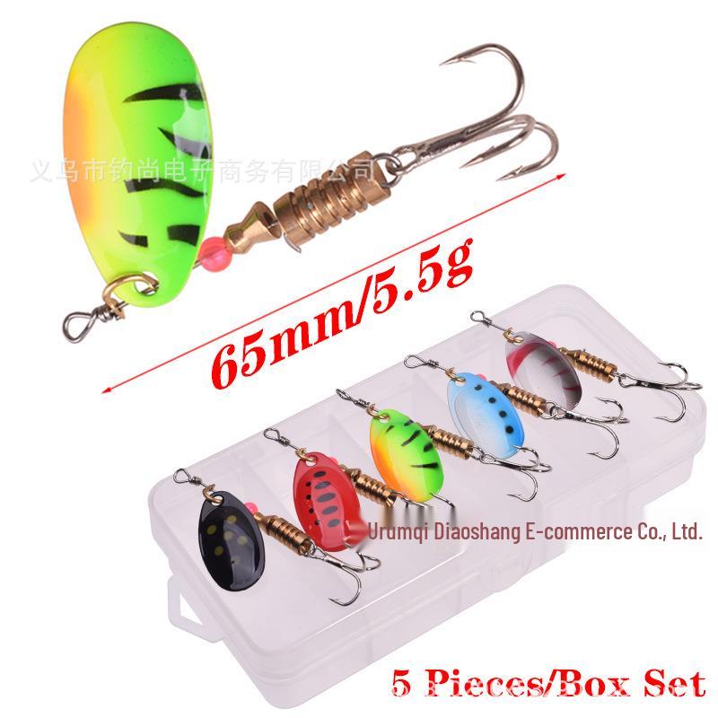 Rotating Hand-Cranked Sequin Blade Spinner Lure Set