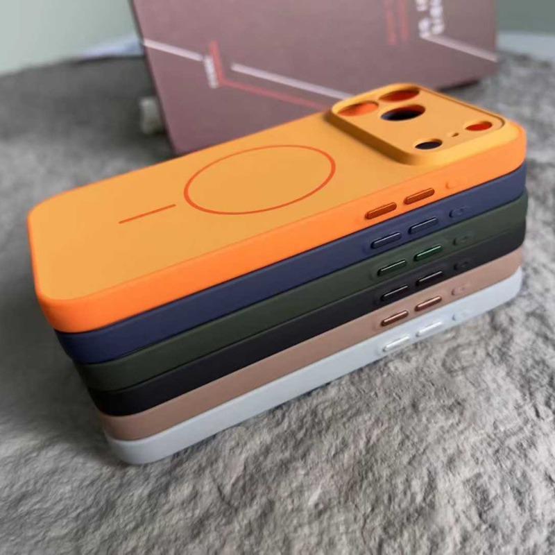 Luksus Mat For Magsafe Telefoncover til iPhone 17 Pro Max 16 15 14 13 12 11 Pro Air Magnetisk Stødsikker Støddæmper Bagcovers Dækning