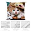 Adorable Cat Cute Pillow Case Short Plush Pillow Covers Sofa Decorative Gift Home Double-Sided Printing Cushion Cover