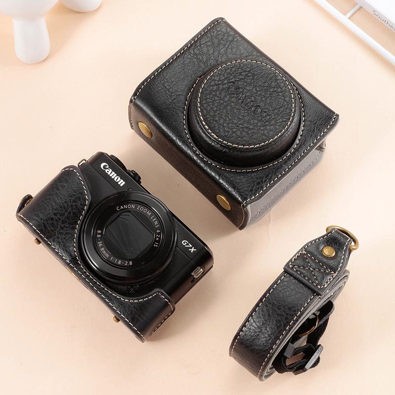 Canon G7X/G9X/SX720/SX730/SX740 lærkameraveske - beskyttende fotografideksel