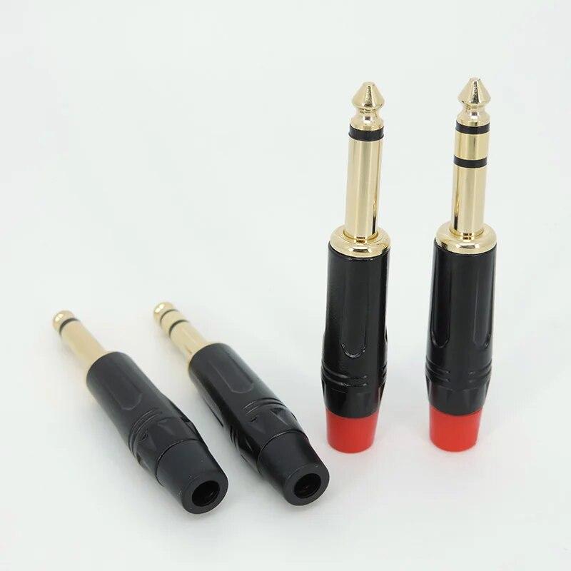 2/3 Pole Audio Mono Stereo Jack 6.35mm 6.5mm Male Connector Gold-Plated 1/4 Inch Plug Microphone Cable