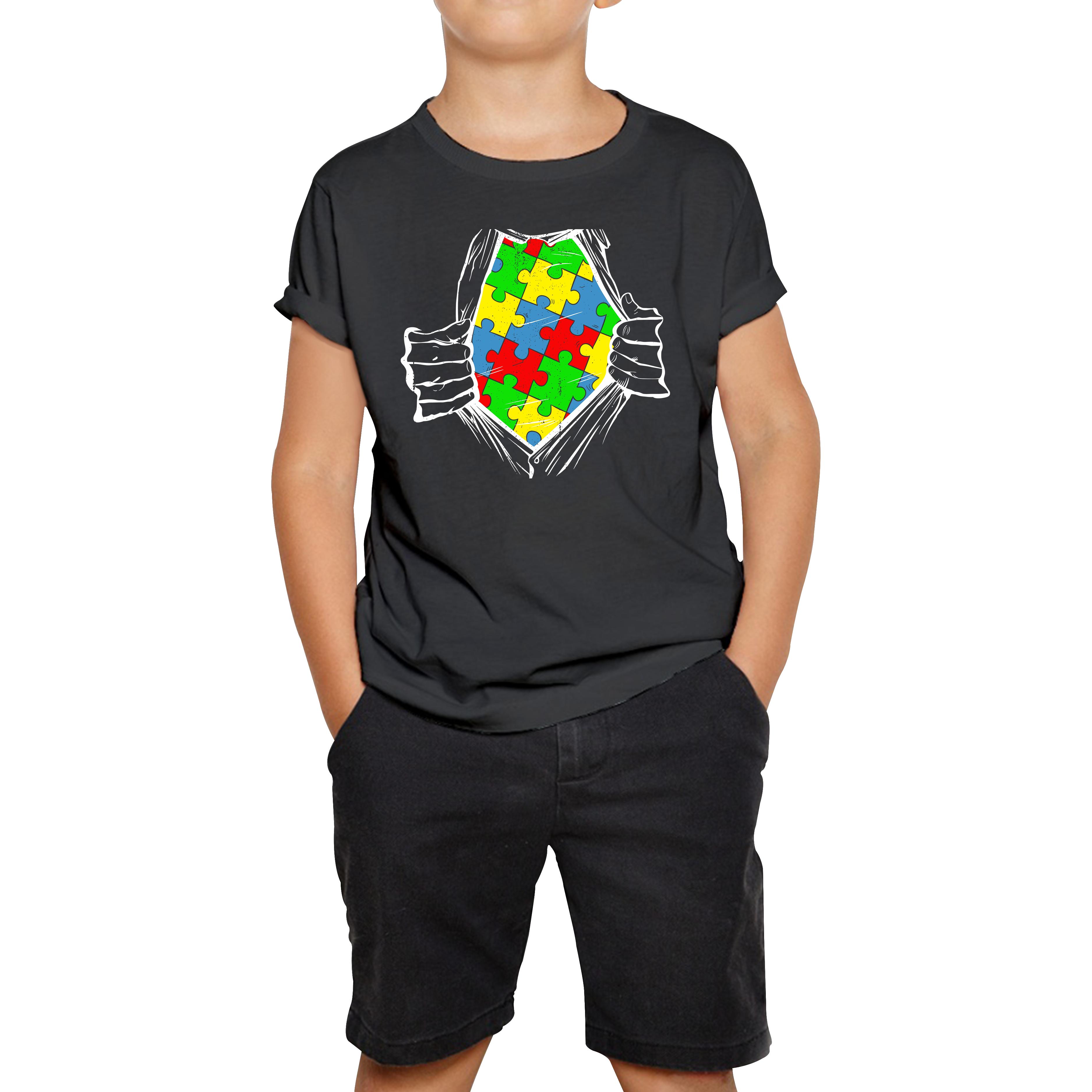 Autism Awareness Art Kids T Shirt 150