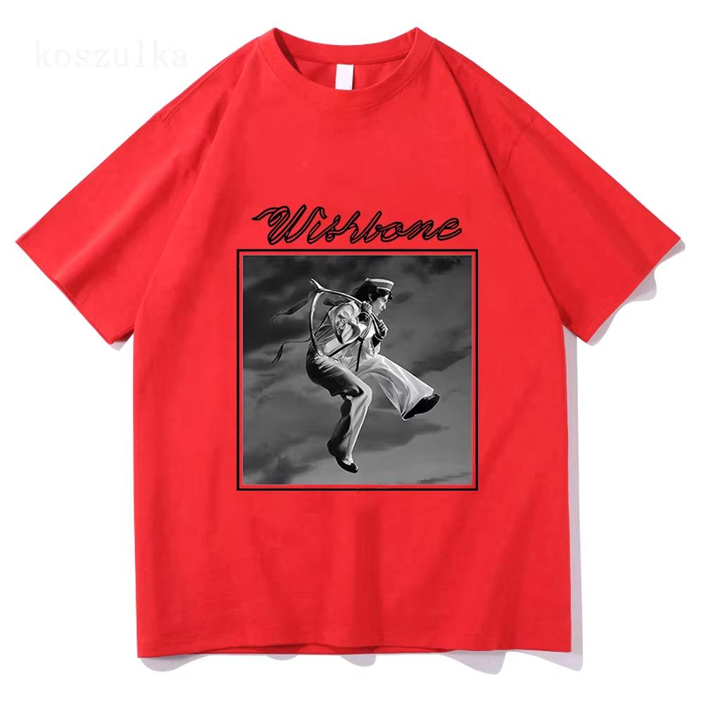 

Fashion Gray Wishbone Abum Cover Tshirt Pure Cotton Tees Short Sleeve Summer New Arrival Crewneck Y2K Tops Unisex Clothes S