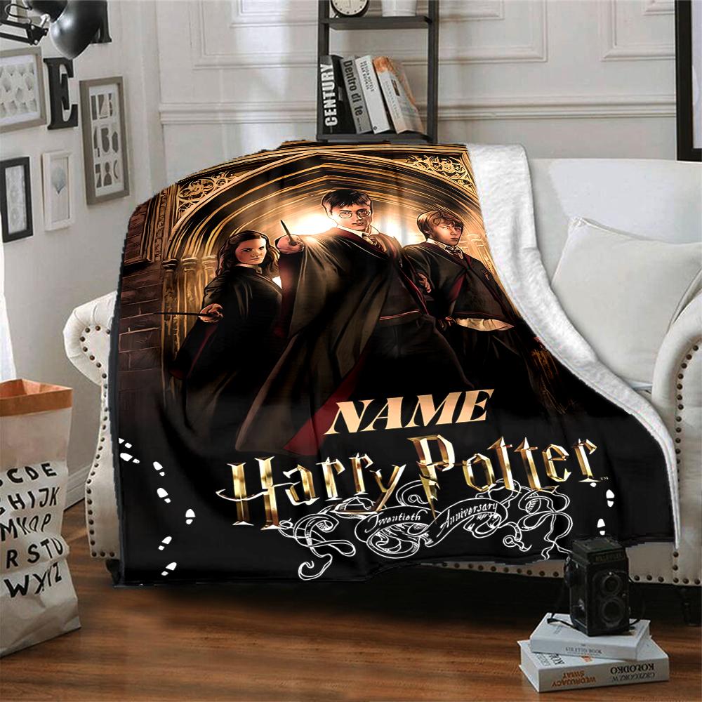 Custom Name Harry Potter Adventure blanket for Couch & Bed, Plush Cozy Fuzzy Blanket Super Soft & Warm Blankets for Fall and Winter. 090894