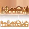 Christmas Village Gingerbread House Decor with String Lights Foldable Village Set Holiday Home Farmhouse Christmas Decorations