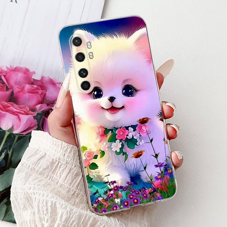 Case For Xiaomi Mi Note 10 Lite Back Cover Clear Silicone Funda Marble Cat Cartoon Coque For Xiaomi Note 10 Mi Note10 Pro Covers