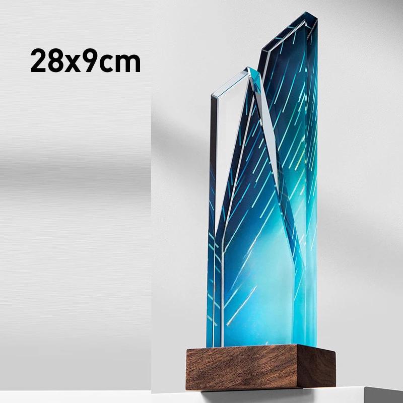 Customized Crystal Trophy, Color Printing Prize Sports Annual Meeting Awards Outstanding Employee Souvenir, Home Decoration, 1Pc