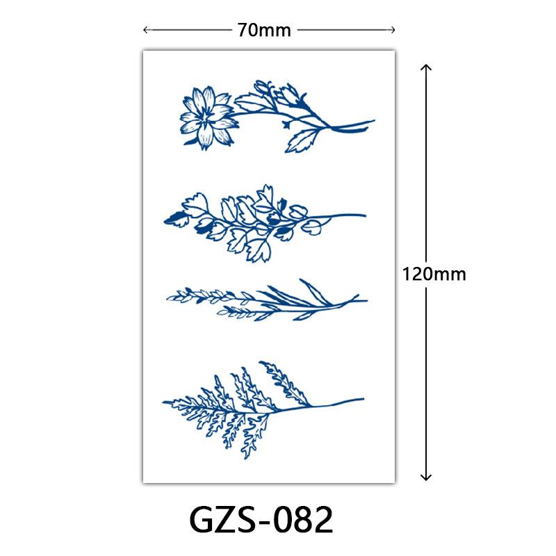 Flower Herbal Semi-Permanent Tattoo Sticker, Small Picture Juice Tattoo Sticker, Sweat-Proof Tattoo