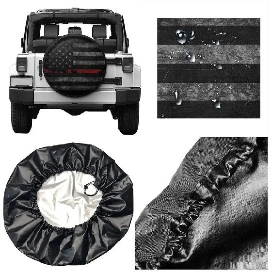 Vintage n Flag Spare Tire Cover Universal Truck Wheel Tyre Protector for Jeep SUV Trailer RV Truck Wheel