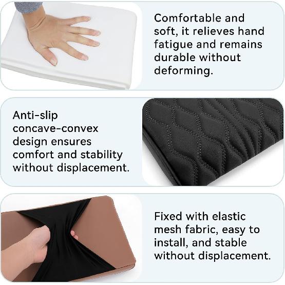 Car Center Console Cover, Leather Waterproof Vehicle Armrest Box Pad, Memory Cotton Comfortable Automotive Interior Seat Box Cushion Protector