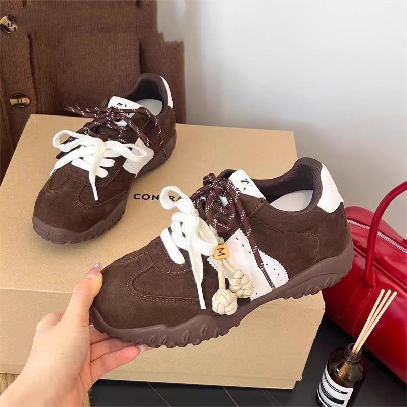 Small thick-soled German training shoes women's 2025 new spring and autumn season height increase casual sports shoes retro dad shoes