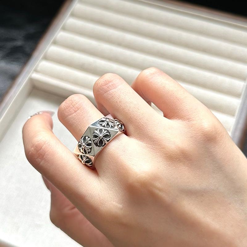 Chrome Hearts Rhombus Cross Flower Heavy Ring: Unisex Hip Hop Punk Christmas Gift