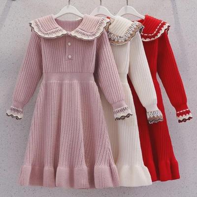 Girls' Stylish Knitted Dress - Autumn/Winter Princess Sweater Dress