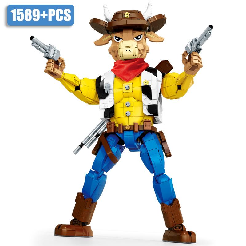 High-Quality Creative High-Quality 1589Pcs High-Quality Western High-Quality Cowboy High-Quality Anime High-Quality Figure Construction set