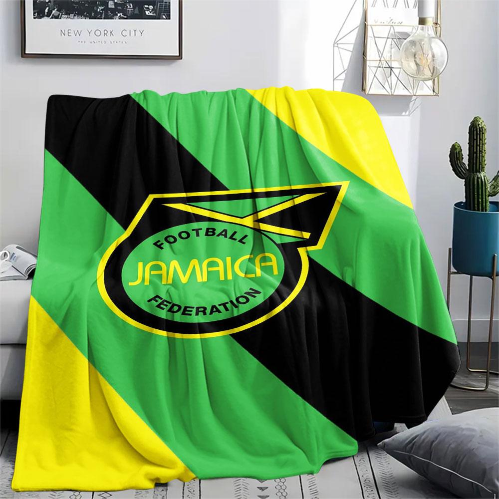 1PC Jamaica Rugby League Patterned Flannel Blanket Suitable For All Seasons for Home Decor Warmth and Comfort Gifts Holiday Present
