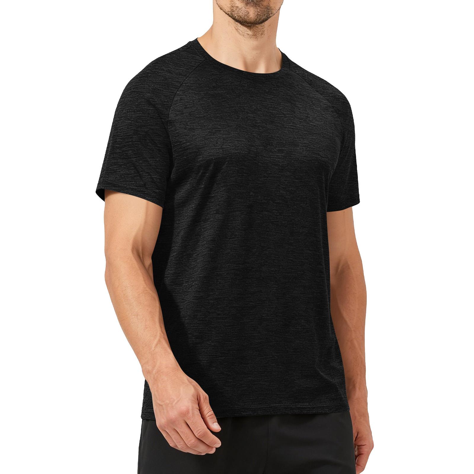 

Men’s Crew Neck Short Sleeve Athletic T Shirt Lightweight Wicking Quick Dry Activewear Top for Summer Gym Workout Training Running XXXL чёрный