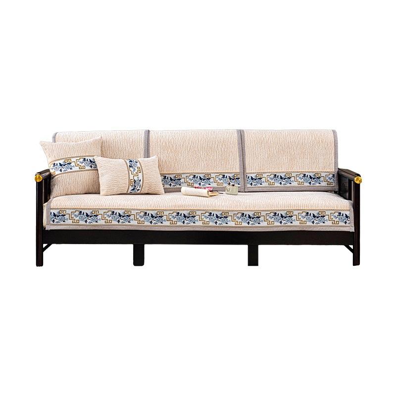 Oriental New Chinese Style Sofa Cushion Cover Chenille Jacquard 4 Season Universal Solid Wood Home Decor Non-Slip Sofa Slipcover
