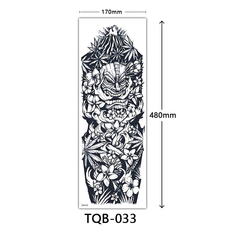 Full Arm Flower Tattoo Stickers - Large Image Design