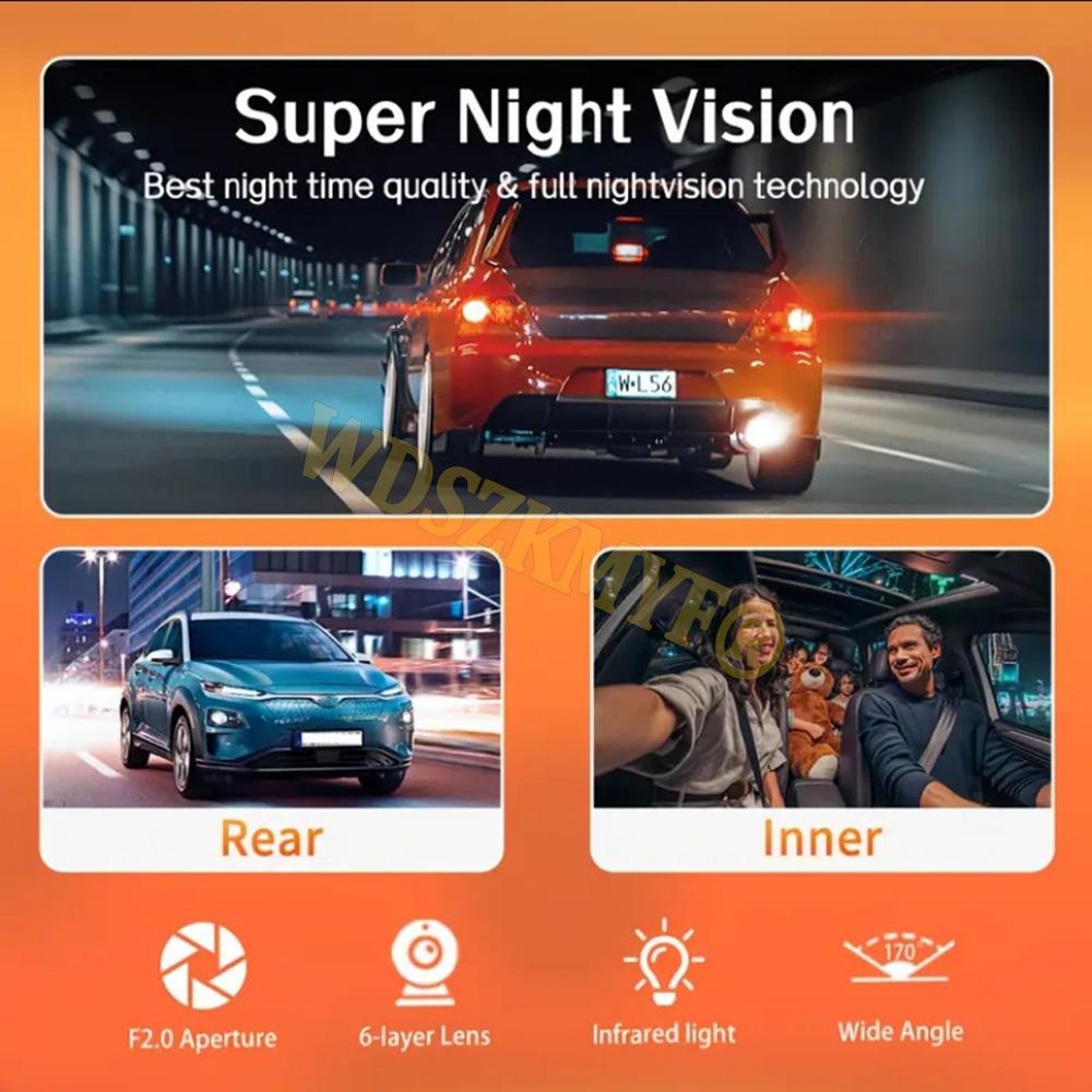 WIFI APP Dash Cam for Car 2/3 Channel Front Rear Camera 1080P Video Recorder Dashcam Black Box Car DVR Optional Rear View Camera