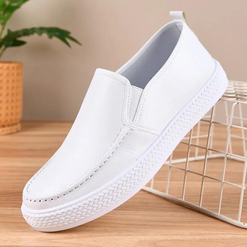 

Fashion Thick Platform Breathable Man Casual Shoen Soft Adults Size 45 Elegant Legitimate Summer Sale Cowhide Retro Leather Shoes for Me 39