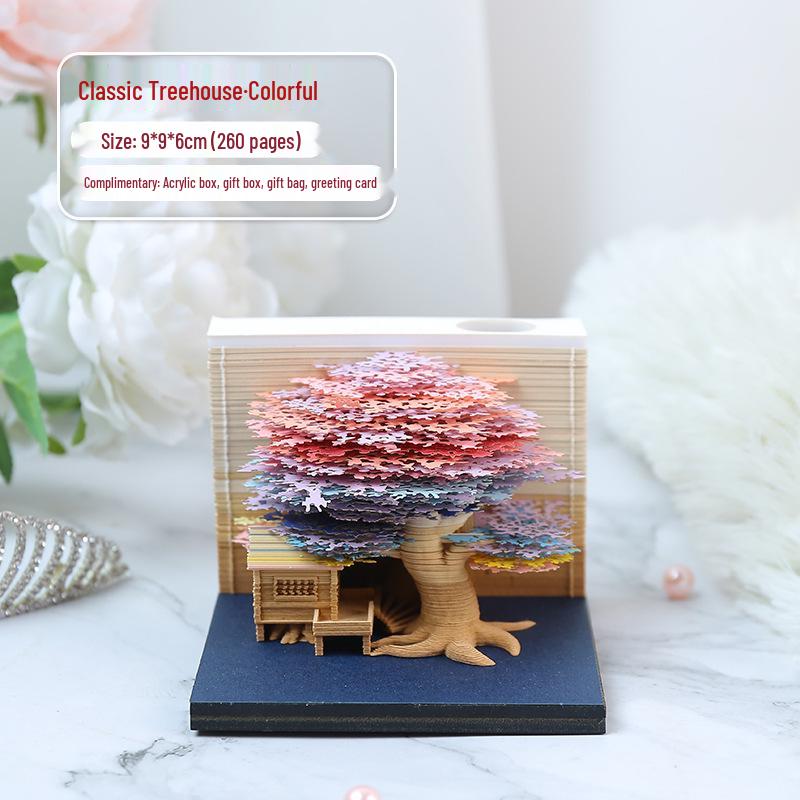 2026 3D Skulpturaler Haftnotizenkalender: Kreative Blumenrispen & Personalisierbare Ziergeschenke