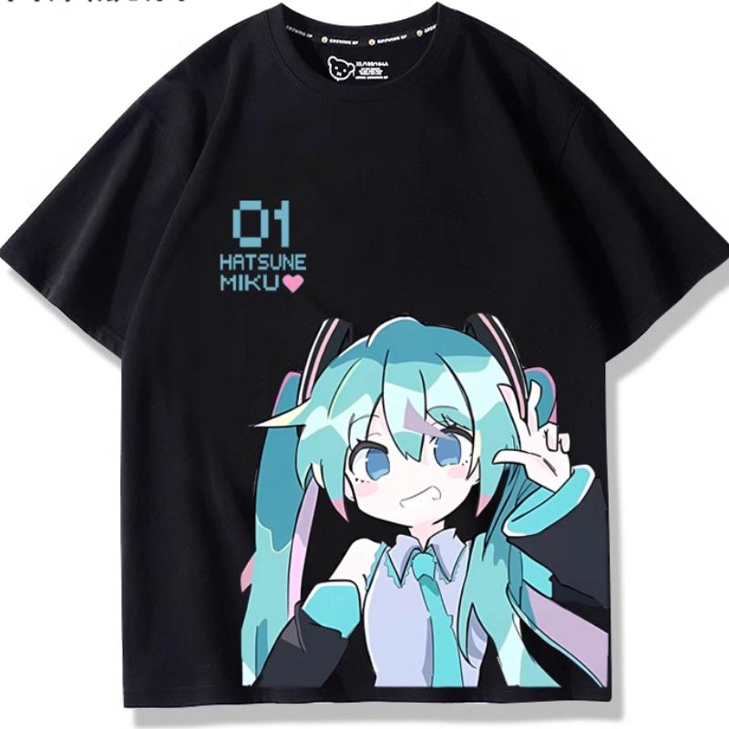 Second Dimension Anime Hatsune Miku Fashion Trend New Cotton Top Short Sleeve T-shirt Unisex