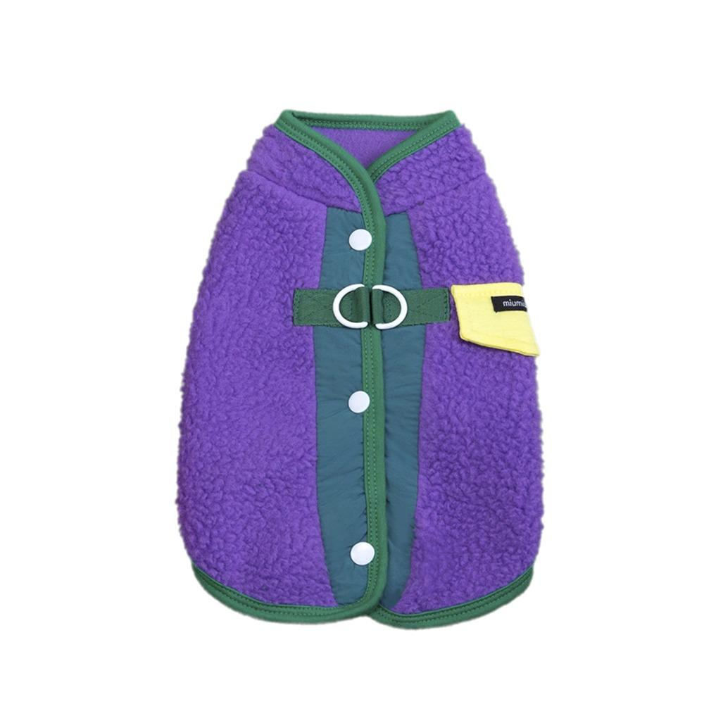 Comfortable Pet Fleece Vest Soft Dog Jacket Casual Style Two-Legged Pet Clothes  For Dogs Cats S фиолетовый