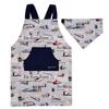 Back Cross Apron Shinkansen and Railway World Gray Wearable Triangle Scarf Set Boys Shinkansen and Railway World Gray N7910110