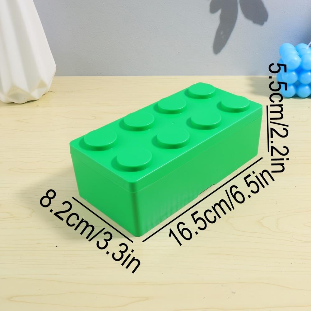 Rectangular Building Blocks Pencil Case,Campus Style Stationery Organizer Box,Desktop Storage Box,Office Storage Box